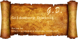Goldemberg Dominik névjegykártya
